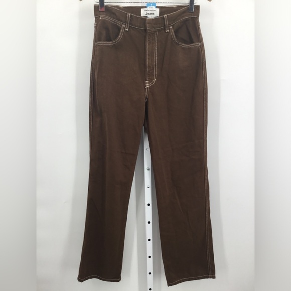 Reformation Cowboy High Rise Straight Leg Jeans, Color: Brown, Size: 26 - Picture 2 of 5